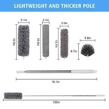 Tiumso 5-in-1 Microfiber Duster Kit for High Ceilings & Fans