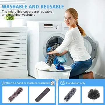 Tiumso 5-in-1 Microfiber Duster Kit for High Ceilings & Fans