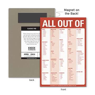 Knock Knock All Out Of Grocery List Notepad - 60 Sheet Magnetic Pad