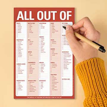 Knock Knock All Out Of Grocery List Notepad 6x9 Red