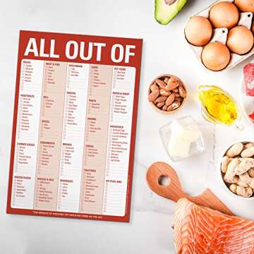 Knock Knock All Out Of Grocery List Notepad 6x9 Red