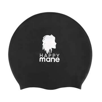 Happy Mane Silicone Swim Cap for Braids and Dreadlocks - Hair Dry While Swimming Bathing Long Hair, ...