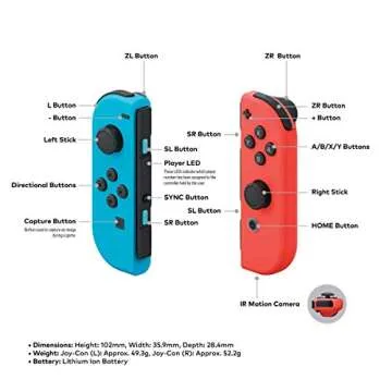 Nintendo Switch – Neon Red and Neon Blue Joy-Con (Renewed)