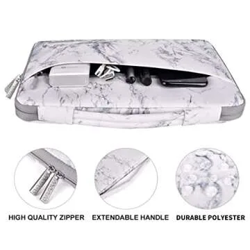 MOSISO Compatible with MacBook Air 13 inch Case 2022 2021 2020 2019 2018 Release A2337 M1 A2179 A1932 Retina Display, Plastic Hard Shell&Bag&Keyboard Skin&Webcam Cover&Screen Protector, White Marble