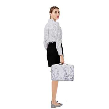 MOSISO Compatible with MacBook Air 13 inch Case 2022 2021 2020 2019 2018 Release A2337 M1 A2179 A1932 Retina Display, Plastic Hard Shell&Bag&Keyboard Skin&Webcam Cover&Screen Protector, White Marble