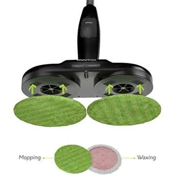 Gladwell Cordless Electric Mop, 3 in 1 Spinner, Scrubber and Waxer Quiet and Powerful Cleaner, Spin Scrubber and Buffer, Polisher for Hard Wood, Tile, Vinyl, Marble And Laminate Floor, Black