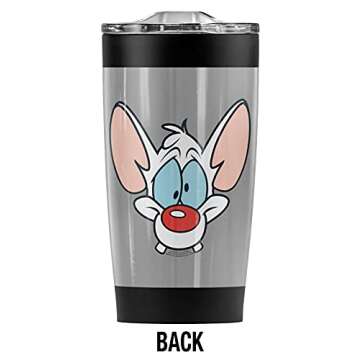 Logovision Pinky and the Brain Brain Pinky Stainless Steel Tumbler 20 oz Coffee Travel Mug/Cup, Vacu...