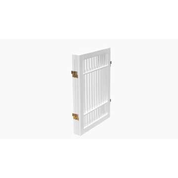 Pet Dog Gate Strong and Durable Freestanding Folding Acacia Hardwood Portable Wooden Fence Indoors or Outdoors by Urnporium (White Pet Gate, 3 Panel 24" Tall)