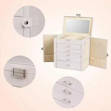 Frebeauty 6-Tier Jewelry Box - Elegant Storage Solution