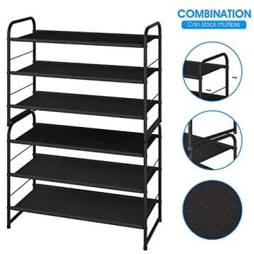 Simple Trending 3 Tier Stackable Shoe Rack for Storage