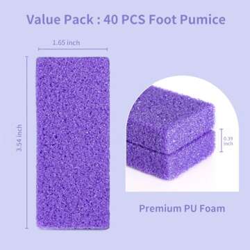 NOVAL Pumice Stone Set for Smooth Feet - 40 PCS