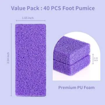 NOVAL Pumice Stone Set for Smooth Feet - 40 PCS