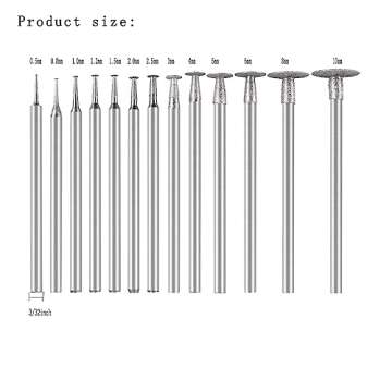 𝐋𝐮𝐨 𝐤𝐞 13 Pcs T Shape Diamond Burr - 3/32'' Shank Stone Carving Bits Diamond Burs for...