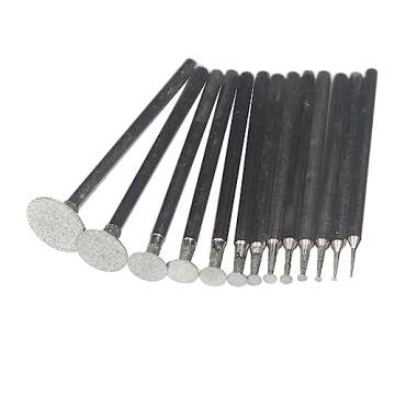𝐋𝐮𝐨 𝐤𝐞 13 Pcs T Shape Diamond Burr - 3/32'' Shank Stone Carving Bits Diamond Burs for Rotary Tools includes