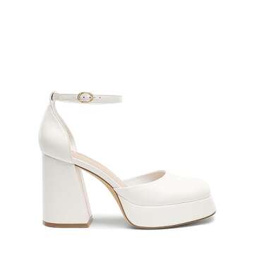 DREAM PAIRS Women's Chunky Platform High Heels Closed Toe Block Ankle Strap Dress Wedding Party Pump...