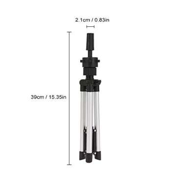 Anself Mini Wig Tripod Stand, Aluminum Lightweight Adjustable Cosmetology Training Doll Mannequin Head Tripod Wig Stand Salon or Home Use (14.57in-20.47in)