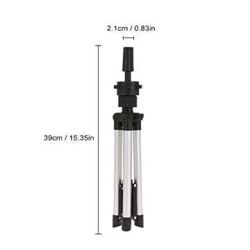 Anself Mini Wig Tripod Stand, Aluminum Lightweight Adjustable Cosmetology Training Doll Mannequin Head Tripod Wig Stand Salon or Home Use (14.57in-20.47in)