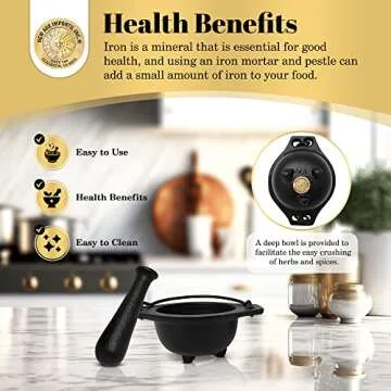 Cast Iron Cauldron Mortar and Pestle Set (MP3-Cauldron Mortar & Pestle)