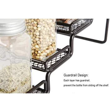 MEIQIHOME 4-Tier Spice Rack Organizer Sturdy Metal Step Shelf