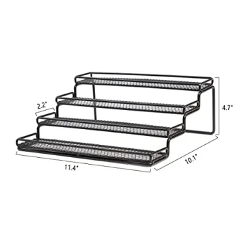MEIQIHOME 4-Tier Spice Rack Organizer Sturdy Metal Step Shelf
