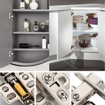 Soft-Closing Frameless Cabinet Hinges Set for Kitchen