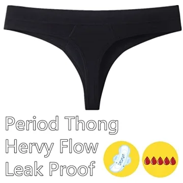 ZVZK Leak Proof Period Thongs for Women - Heavy Flow Protection