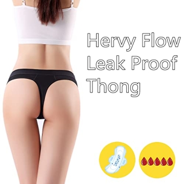 ZVZK Leak Proof Period Thongs for Women - Heavy Flow Protection