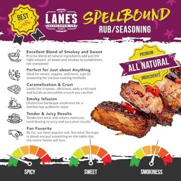 Lane's Spellbound Pork Rub Seasoning, All-Natural BBQ Seasoning Rib Rub, Premium Butt Rub Seasoning ...