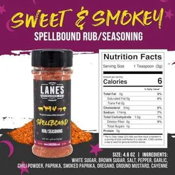 Lane's Spellbound Pork Rub Seasoning, All-Natural BBQ Seasoning Rib Rub, Premium Butt Rub Seasoning & Sweet BBQ Rubs for Smoking, Made in USA, 4.6 Oz