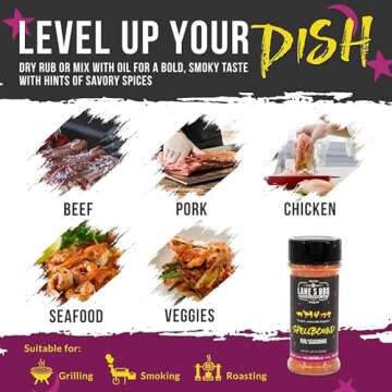 Lane's Spellbound Pork Rub Seasoning, All-Natural BBQ Seasoning Rib Rub, Premium Butt Rub Seasoning & Sweet BBQ Rubs for Smoking, Made in USA, 4.6 Oz