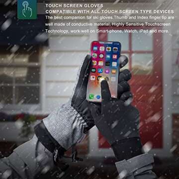 RIVMOUNT Touchscreen Winter Gloves & Liners for Skiing