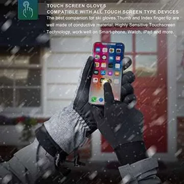 RIVMOUNT Touchscreen Winter Gloves & Liners for Skiing