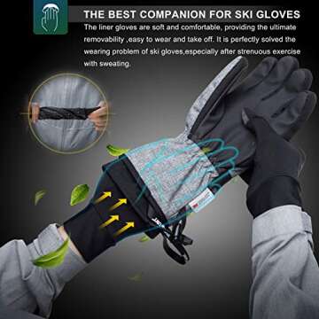 RIVMOUNT Touchscreen Winter Gloves & Liners for Skiing
