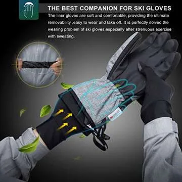 RIVMOUNT Touchscreen Winter Gloves & Liners for Skiing