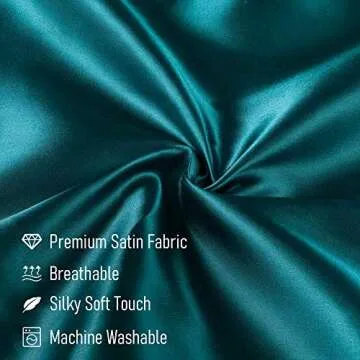 Tyfitb Satin Pillowcase for Hair and Skin, Dark Green Pillowcases Set of 2, Cooling Pillow Cases Queen Size(20×30 Inches), Soft Luxury Satin Pillowcase with Envelope Closure