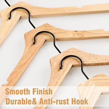 TOPIA HANGER Wooden Hangers 20 Pack - Eco-Friendly & Stylish