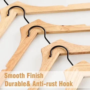 TOPIA HANGER Wooden Hangers 20 Pack - Eco-Friendly & Stylish