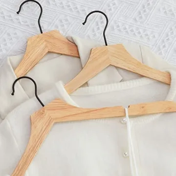 TOPIA HANGER Wooden Hangers 20 Pack - Eco-Friendly & Stylish