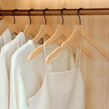 TOPIA HANGER Wooden Hangers 20 Pack - Eco-Friendly & Stylish