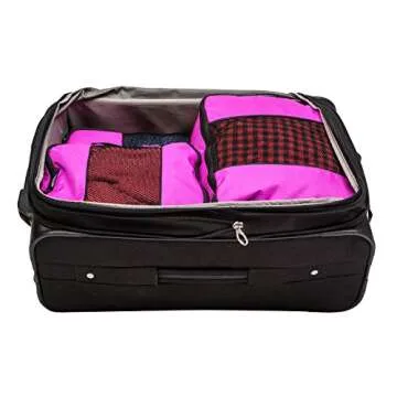 TravelWise Luggage Packing Organization Cubes 5 Pack, Pink, 1 Small, 2 Medium, 2 Large