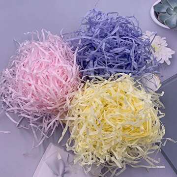 Suponey 12 Colors Easter Grass Raffia Paper Shreds Easter Basket Grass Paper Filler for Easter Gift Wrap Easter Party Decoration