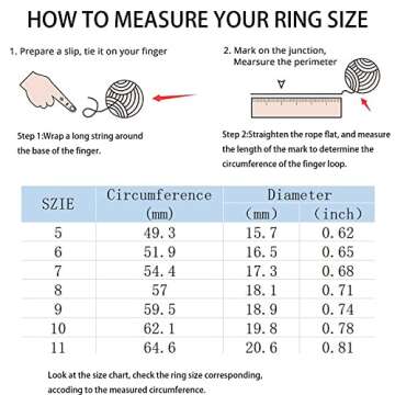 OUMIYER 925 Sterling Silver Engagement Ring Set - Size 7