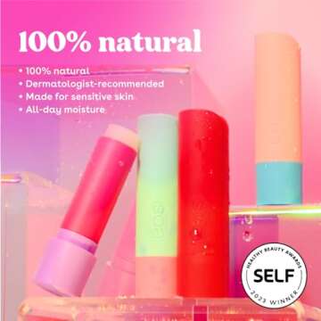 eos FlavorLab Super Soft Shea Lip Balm Sticks - Totally Tropical Variety Pack | Lip Moisturizer | 24 Hour Hydration | Gluten Free Lip Care| 4 Pack,Dragonfruit