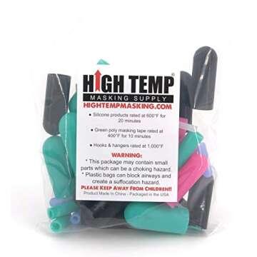 40 Piece High Temp Silicone Rubber Protective End Cap Kit - 3/32" to 3/4" for Powder Coating Custom Painting Anodizing