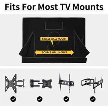 Waterproof Outdoor TV Cover for 65-70 inch TV with Bottom Cover, Thick Fabric, Dustproof and Weatherproof TV Cover with Remote Control Pocket, Black