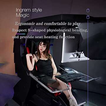 YUJIA Video Gaming Chair Racing High Back PU Leather Adjustable Ergonomic Reclining PC Game Chair ​with Footres,Black