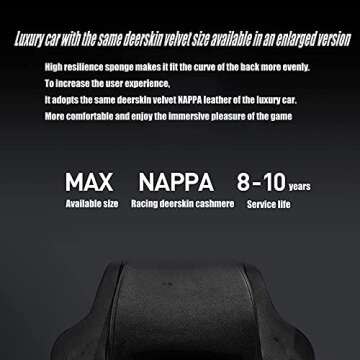 YUJIA Video Gaming Chair Racing High Back PU Leather Adjustable Ergonomic Reclining PC Game Chair ​with Footres,Black