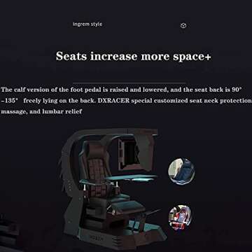 YUJIA Video Gaming Chair Racing High Back PU Leather Adjustable Ergonomic Reclining PC Game Chair ​with Footres,Black