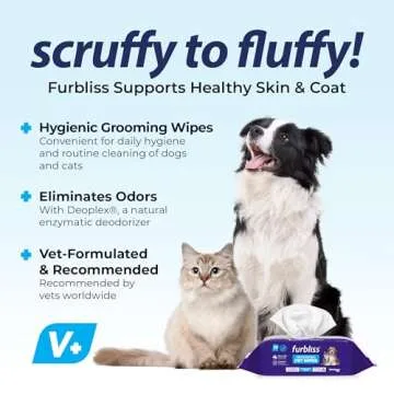 Vetnique Furbliss Pet Wipes for All Pets - Hypoallergenic & Thick