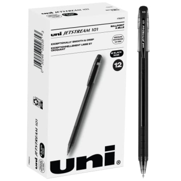 Uni-ball 1768011 Jetstream 101 Ball Point Pens, Bold Point, Black Ink, 12-Count